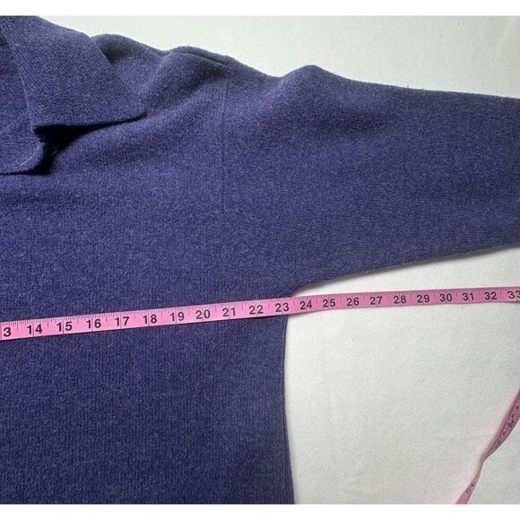 NEWTON TRADING Women Lambswool Sweater Sz 1X Blue Button Front Pockets 22-6 - Picture 9 of 12
